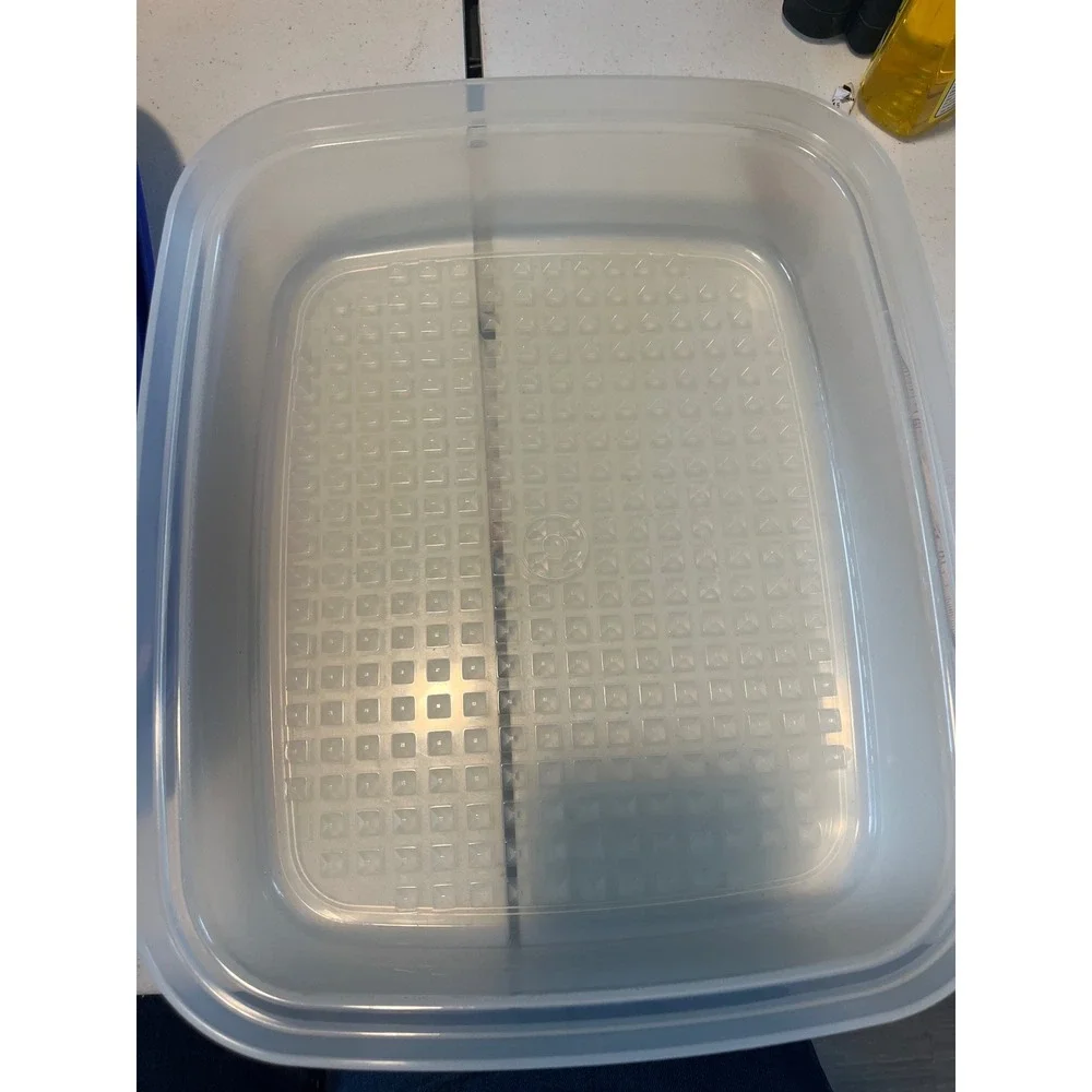 Tupperware Season Serve Marinating Container Blue Square Large Meat Marinater